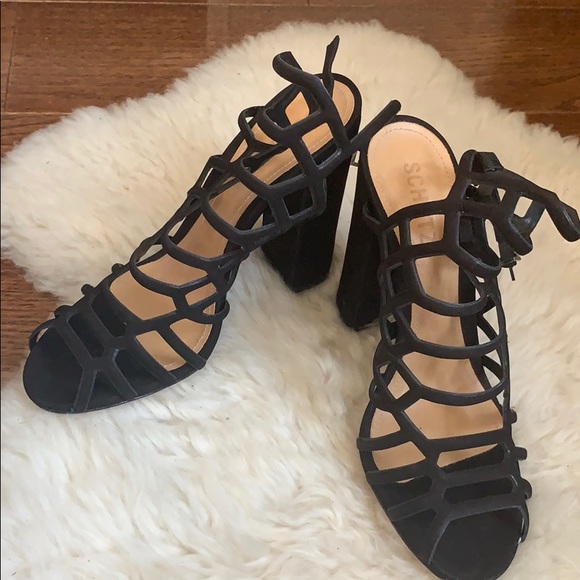 SCHUTZ Shoes - Schutz Jaden caged black heels